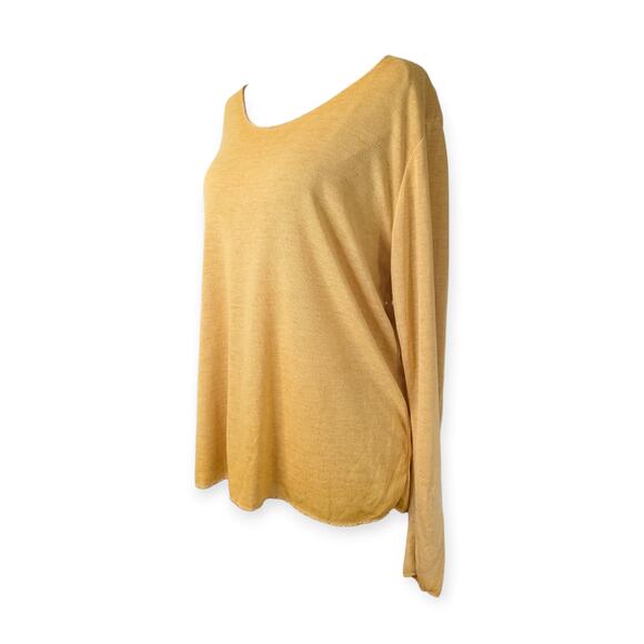 TEMPO PARIS Women’s Lightweight Scoop Neckline Sweater In Mustard XL - Picture 4 of 11